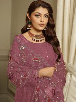 Dusty Pink Faux Georgette Pakistani Style Suit